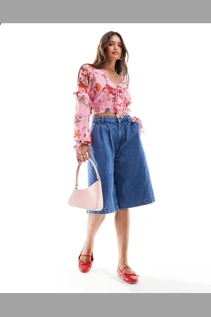 Brave Soul Long sleeve chiffon frill top in
