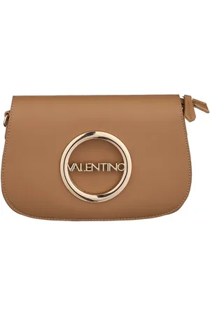 VALENTINO Valentino Moses flap bag with gold detailing in beige