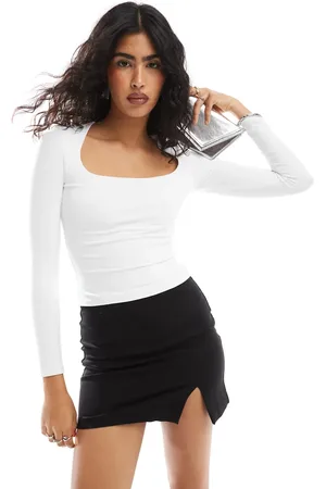Pimkie Slinky square neck long sleeve top in