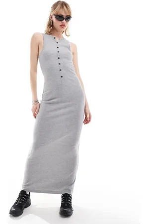 COLLUSION Festival rib vest maxi dress in