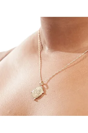 ASOS ASOS DESIGN Curve necklace with sun pendant in tone