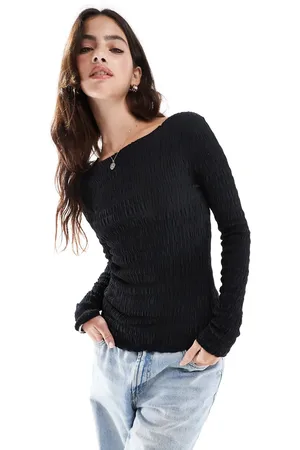 SCALPERS Wrinkle Long Sleeve Tee In