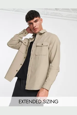 ASOS Cotton overshirt in light - LGREY