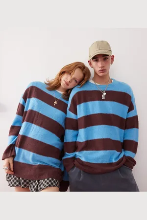 Reclaimed Jumper in blue and brown stripe