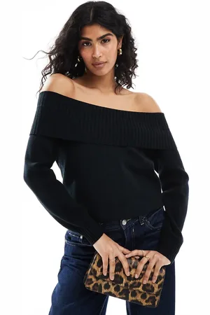 Stradivarius Off the shoulder knitted top in