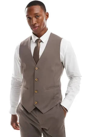 ASOS Skinny suit waistcoat in mink