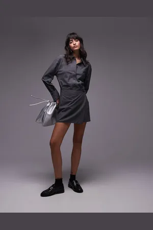 MANGO Shirt detail mini dress in
