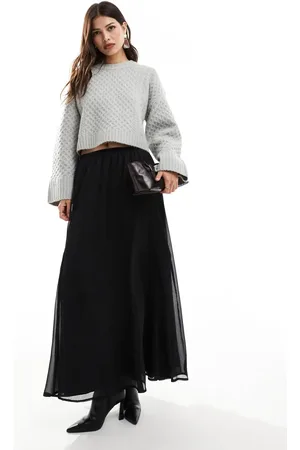 ASOS Chiffon godet maxi skirt in