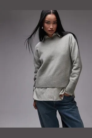 & OTHER STORIES Crew neck jumper in soft khaki