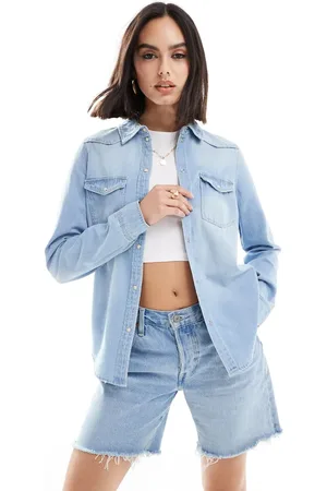 VERO MODA Denim shirt with pocket detail in light
