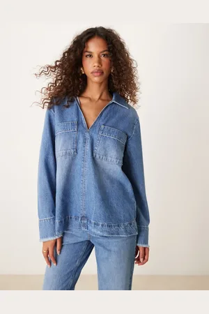 ASOS 90s style rugby top in mid