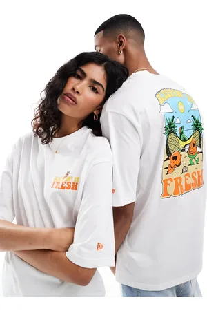 New Era Unisex fruit graphic back t-shirt in