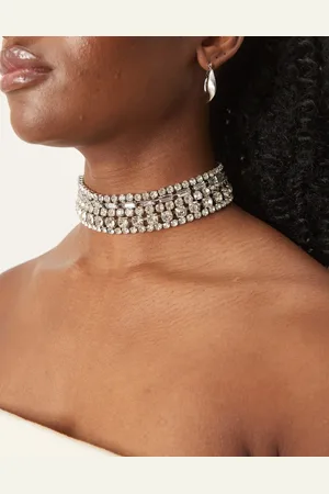 ASOS Choker necklace with mixed crystal detail in tone