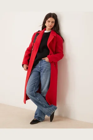 Miss Selfridge Belted wrap formal coat in bright