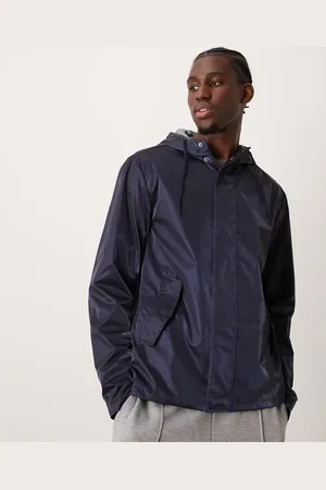 ASOS Shower resistant rubberised rain jacket in metallic