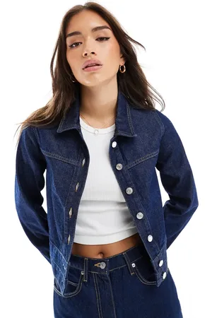 ASOS Denim double waistband jacket in indigo