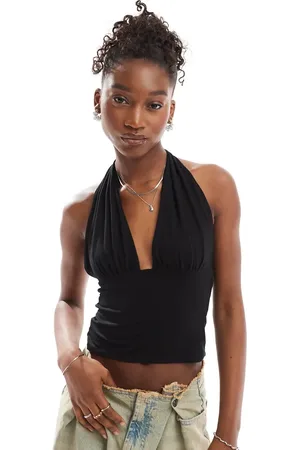 COLLUSION Cupro longline slinky halter top