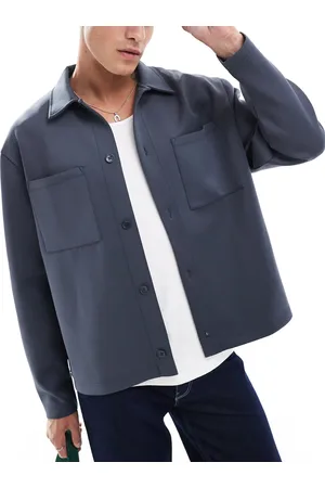 ASOS Oversized scuba jacket in charcoal