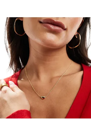 Pieces® 18ct plated gift boxed bean necklace in