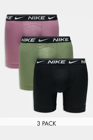 Nike Dri-Fit ultra comfort 3 pack boxer brief in green/black/plum