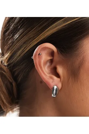 LOST SOULS Stainless steel chunky stud earrings in