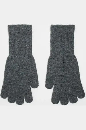 My Accessories Plain knit touch screen gloves in grey