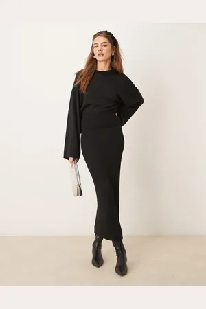 Gina Tricot Co-ord metallic fine knit maxi skirt in