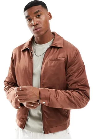 ASOS Satin harrington jacket in rust