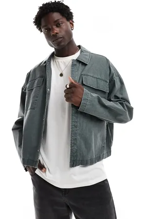 ASOS Oversized washed harrington jacket in