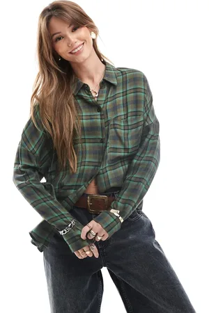 Pull&Bear Washed checked shirt in