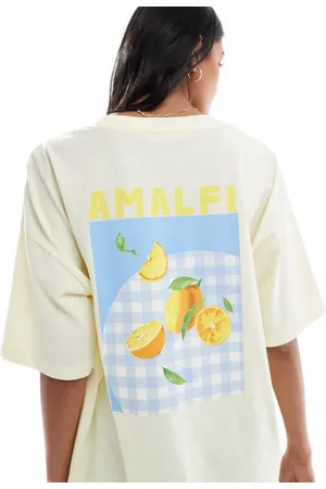 ASOS Oversized t-shirt with Amalfi lemon graphic in lemon