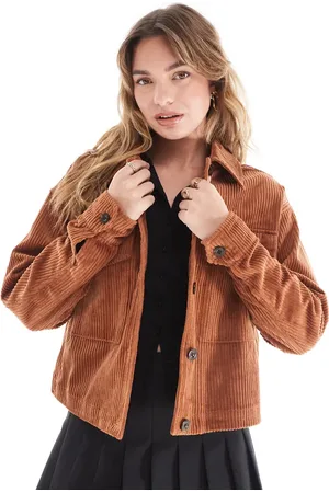 Fred Perry Oversized cord trucker jacket in dark