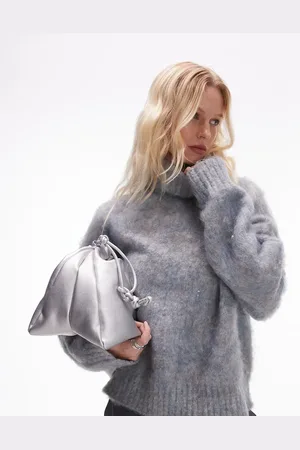 Topshop Knitted super fluffy roll neck oversized jumper in