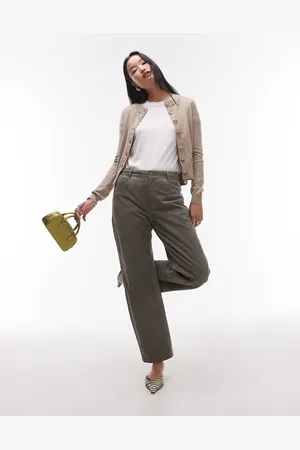 MANGO Round neck button down wool mix cardigan in beige
