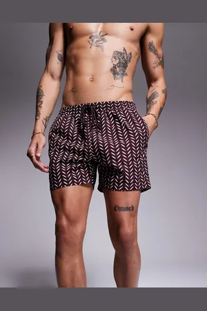 South Beach Southbeach chevron stripe swim shorts in dark