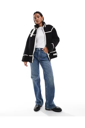 Miss Selfridge Borg aviator jacket in