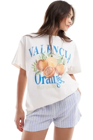 Miss Selfridge Oversized tshirt with graphic orange print