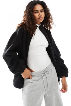 Weekday Lea oversized zip through borg in
