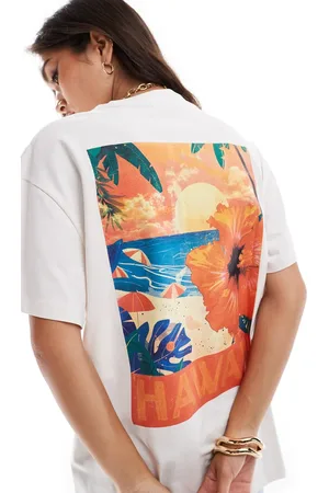 Miss Selfridge Hawaii graphic oversized tee