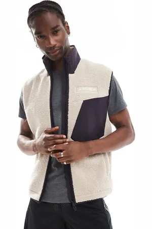 adidas Adidas Terrex unisex teddy fleece gilet in beige