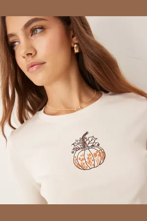 Miss Selfridge Pumpkin long sleeve baby tee