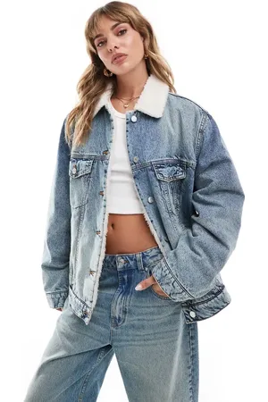 ASOS Denim borg jacket in vintage