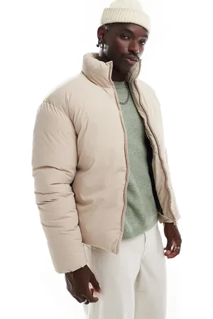 ADPT. Cropped puffer jacket in beige