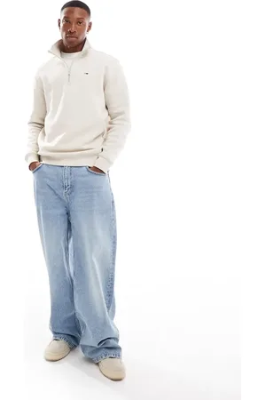 Tommy Hilfiger 1/4 zip mock neck fleece in off