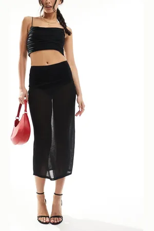 & OTHER STORIES Sheer knit midi skirt with high waist knicker pants in