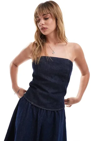 ASOS Denim bandeau in indigo