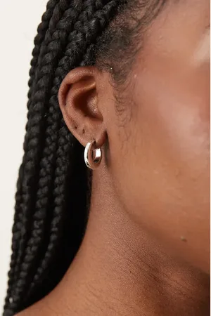 Daisy London Chunky hoop earrings in sterling plated brass