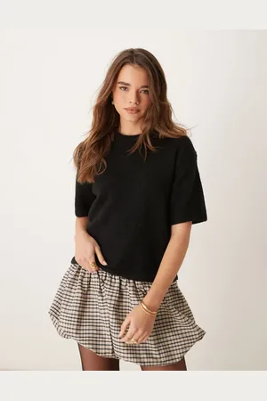 Gina Tricot Knitted short sleeve sweater in
