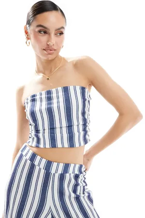 ASOS Co-ord textured bandeau top in stripe