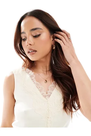Y.A.S V neck lace detail vest top in